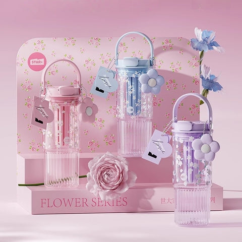 STAR+ Flower Series 860ML Straw Cup with Detachable Tea Infuser