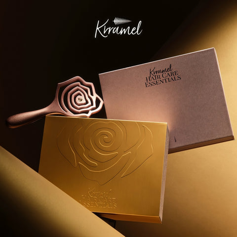 KRRAMEL Rose Gold Luxury Hairbrush: Anti-Static Detangling Brush with Air Cushion for Scalp Massage