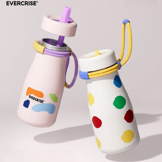 EVERCRISE Milk Sippy Cup 650ml | Stylish and Convenient Stainless Straw Cup