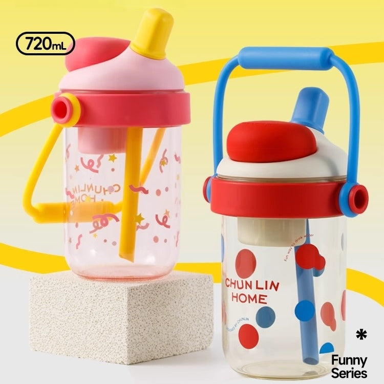 KAQI 720mL Tritan Water Cup with Snack Storage and Silicone Handle