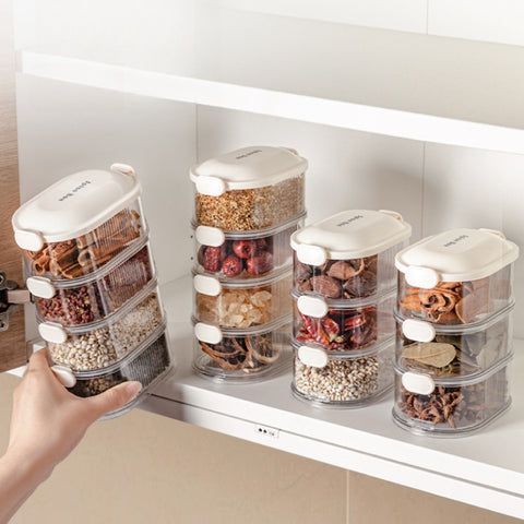 MDZF Multilayer Airtight Spice Container with Stackable Design