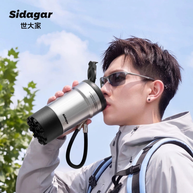 Sidagar Large Ceramic-Lined Dual-Drink Travel Bottle