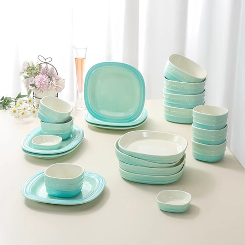 MOCAROSE Square Flame Porcelain Dinnerware Set 