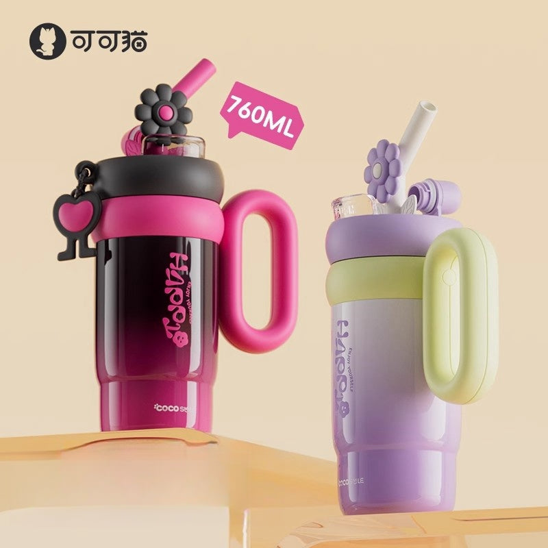 Coco Smile Rotating Flower Thermos Cup - 760ml