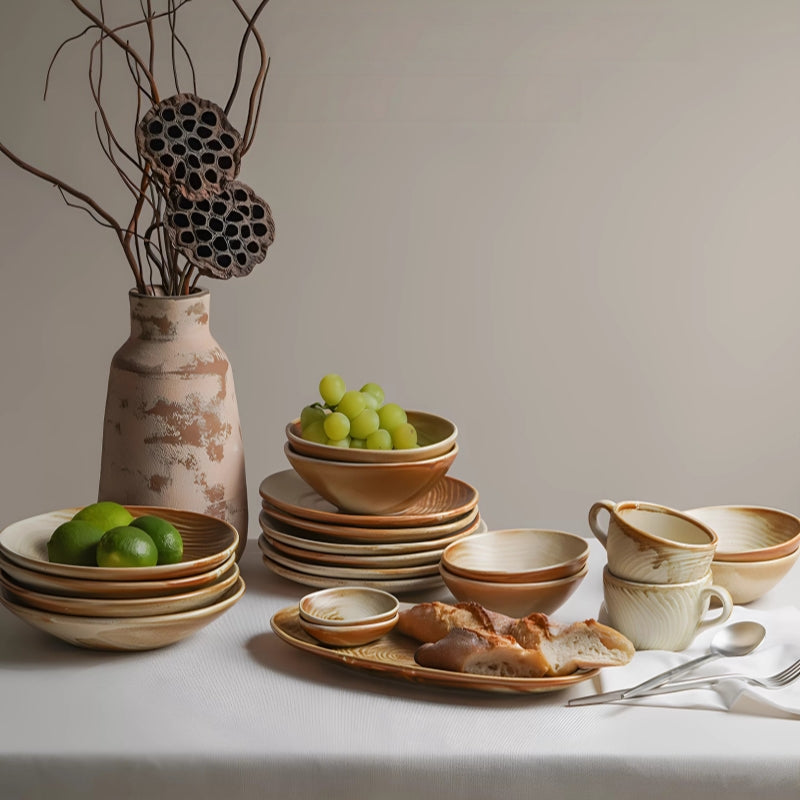ALANIZ Year-Ring Stoneware Dinnerware Set