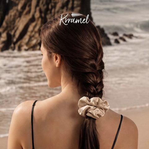 KRRAMEL 22 Momme 100% Mulberry Silk Scrunchie