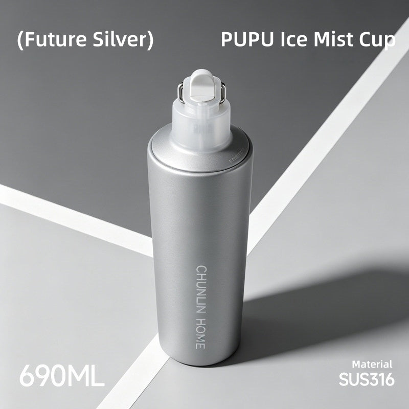 Chunlin 690ml Ice Mist Sports Bottle with Spray Lid