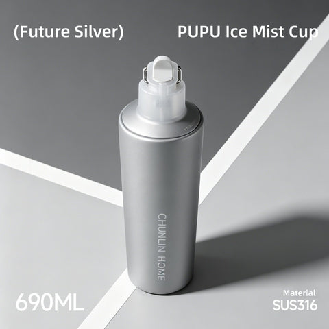 Chunlin 690ml Ice Mist Sports Bottle with Spray Lid
