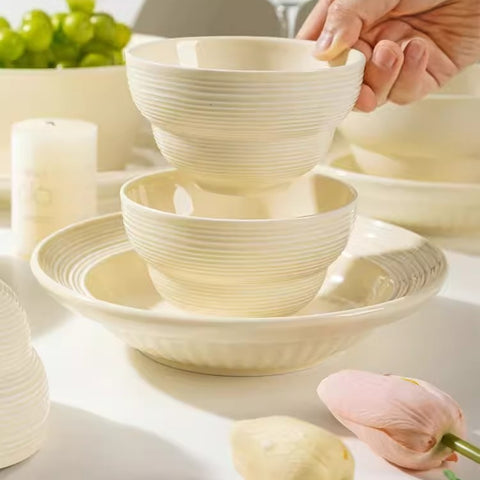 Modern Nordic Brushed Ceramic Dinnerware Set