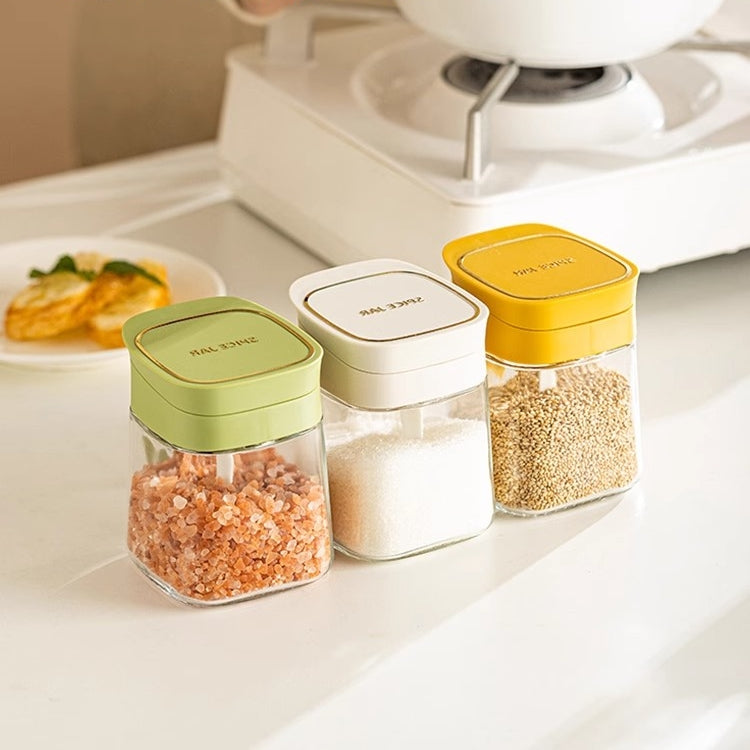 Multi-color seasoning jars with airtight lids for easy storage and dispensing