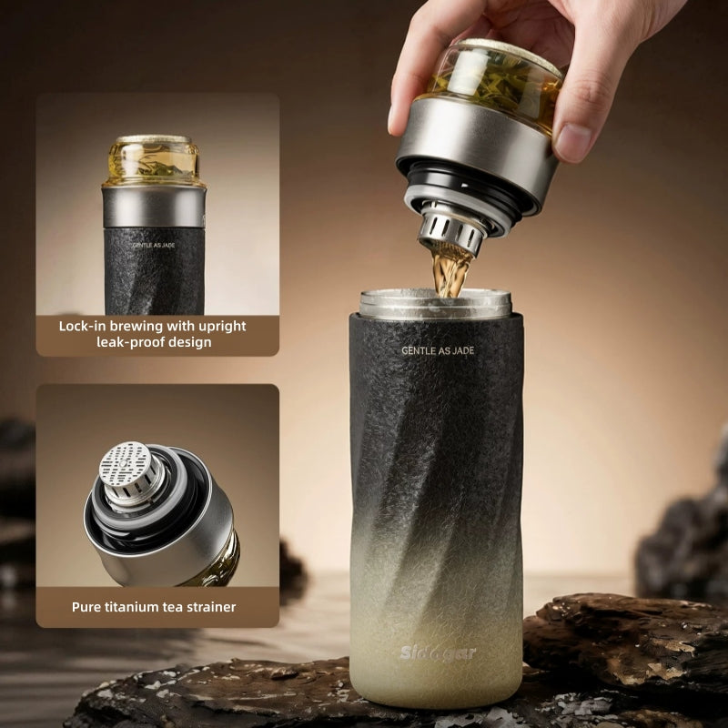 Sidagar 340ml Pure Titanium Tea Infuser Bottle Gift Set