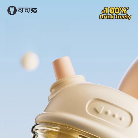 Cocosmile DUDU 530ml Tritan Water Bottle with Straw & Dustproof Lid