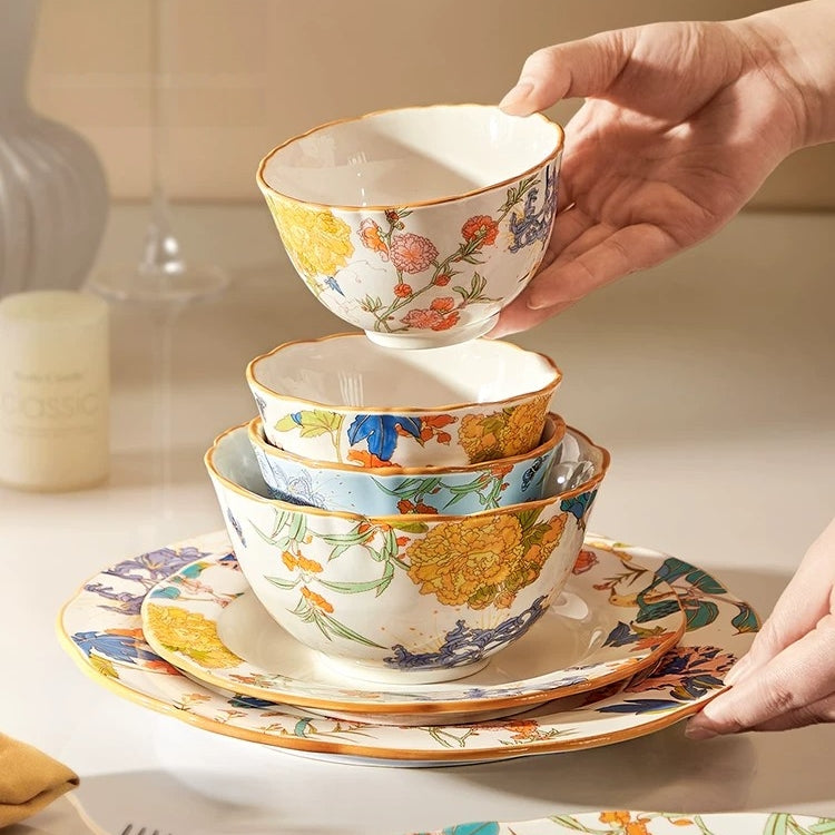 MOSE Oriental Ceramic Dinnerware Collection – 3 Series (Hundred Flowers Scroll, Man Ting Fang, Flower Encounter)