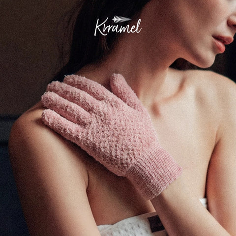 KRRAMEL GLOW POLISH Exfoliating Gloves for Sensitive Skin
