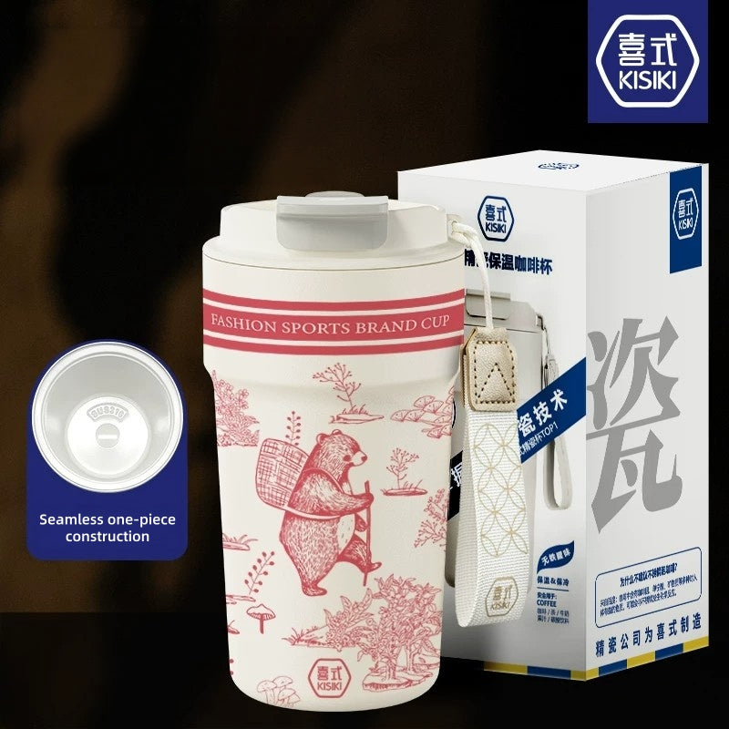 KISIKI 600ml Ceramic-Lined Insulated Coffee Tumbler