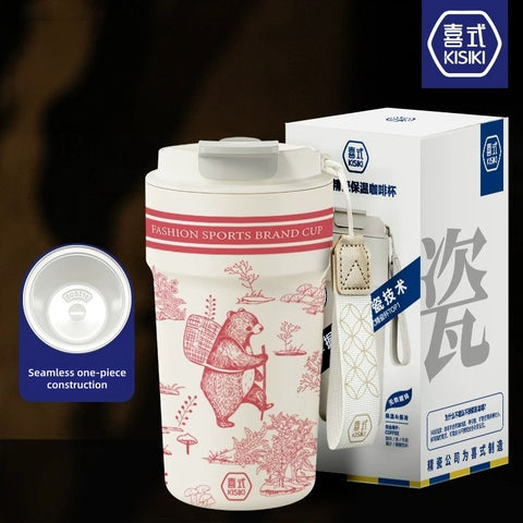 KISIKI 600ml Ceramic-Lined Insulated Coffee Tumbler