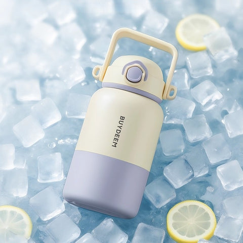 BUYDEEM 12H Stainless Steel Vacuum Insulated Tumbler with Straw