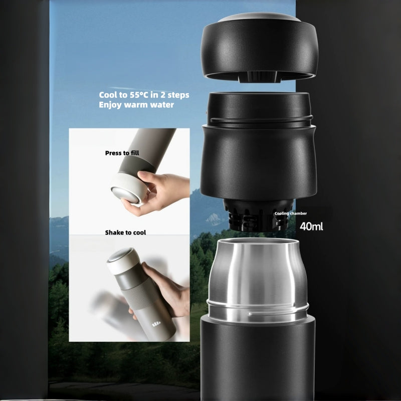 Beneunder Thermal Mug with 8s Rapid Cooling | Dual Chamber Insulated Bottle
