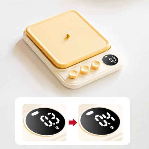 LAUREL Digital Kitchen Scale - 0.1g Precision, 5kg Capacity for Baking & Cooking, with Tare Function, Unit Conversion (g/lb/ml), Backlit LCD, and Waterproof Surface (Battery/Charging Option)