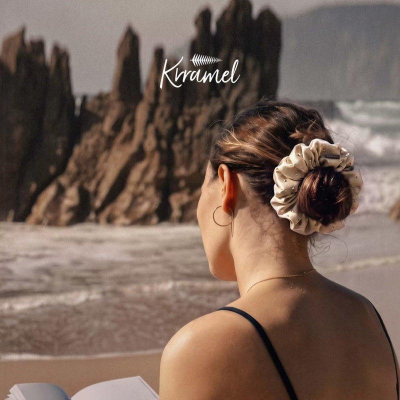 KRRAMEL 22 Momme 100% Mulberry Silk Scrunchie