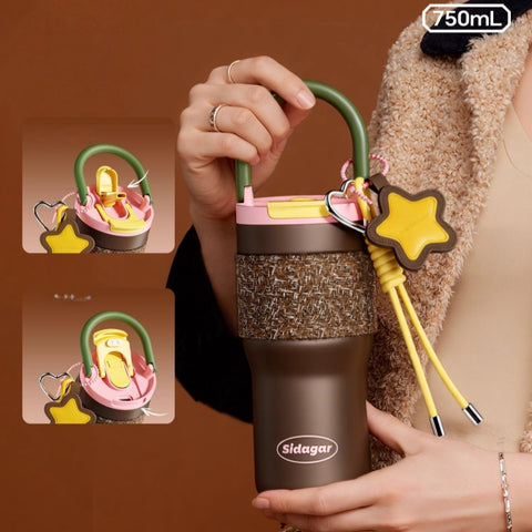 Sidagar COCO Insulated Stainless Steel Tumbler with Fashion Tweed Sleeve