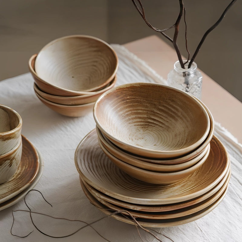 ALANIZ Year-Ring Stoneware Dinnerware Set