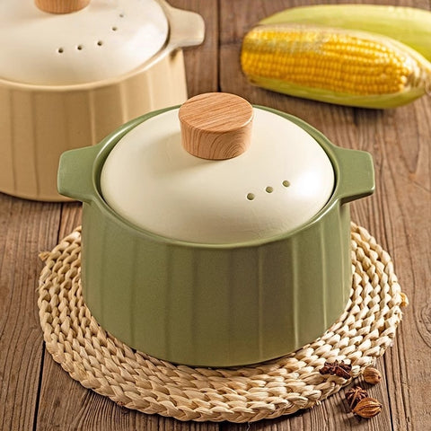 Ceramic casserole for slow cooking and baking