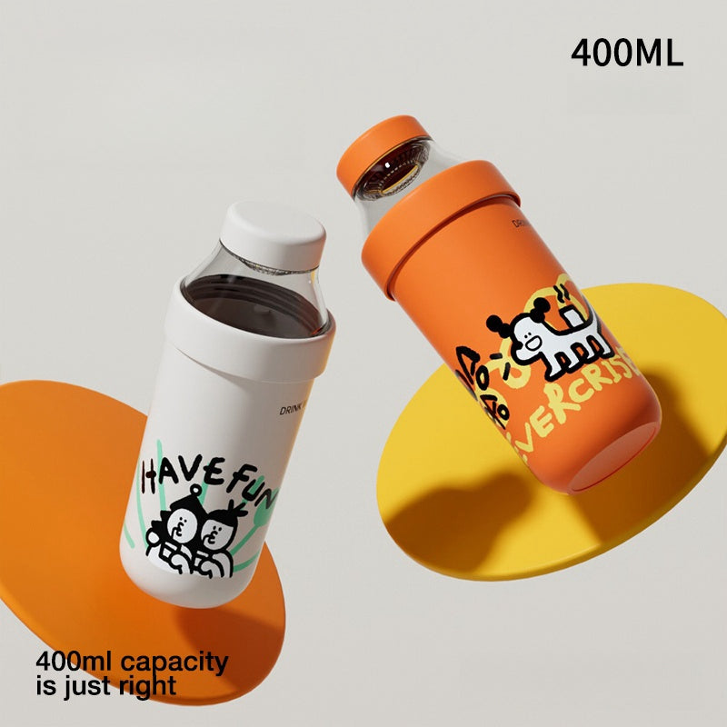 EVERCRISE Premium HAHA Tea Bottle 400ml - Leakproof, Detachable, and Insulated for Hot & Cold Beverages