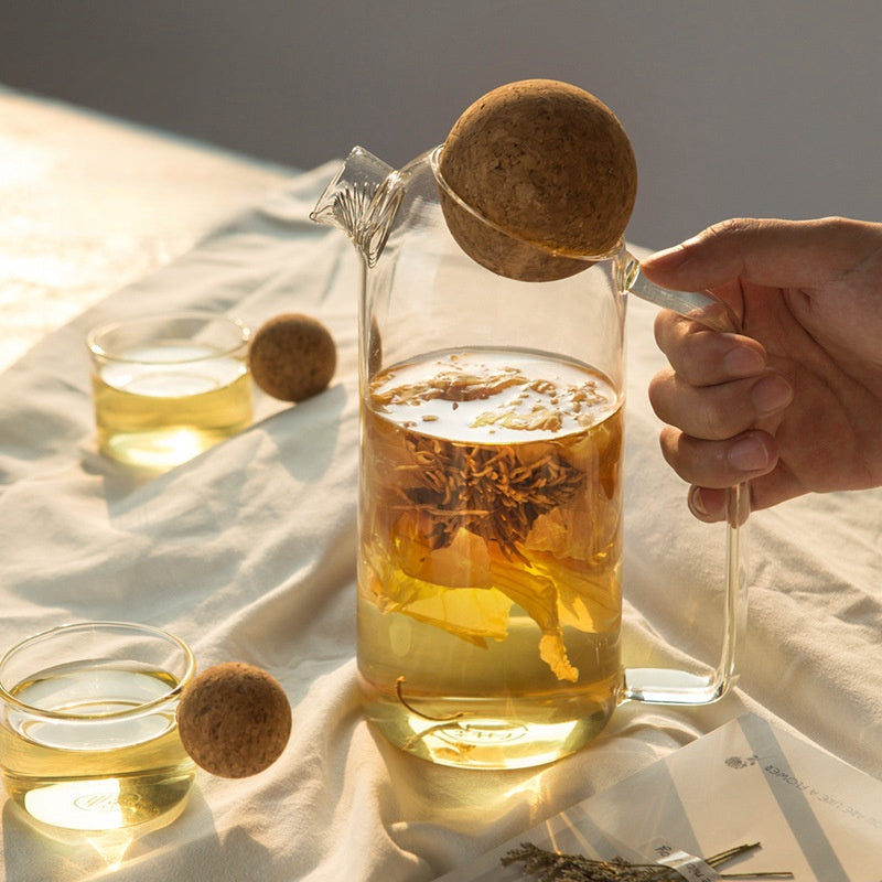 modern teapot with cork stopper