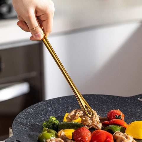 MDZF 304 Stainless Steel BBQ Grill Tongs with Anti-Slip Handle and Diamond Grip