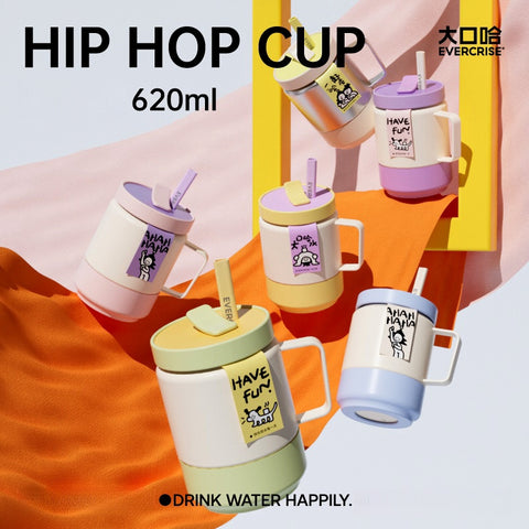 EVERCRISE HipHop Cup: Fun and Functional Insulated Straw Cup 620ml