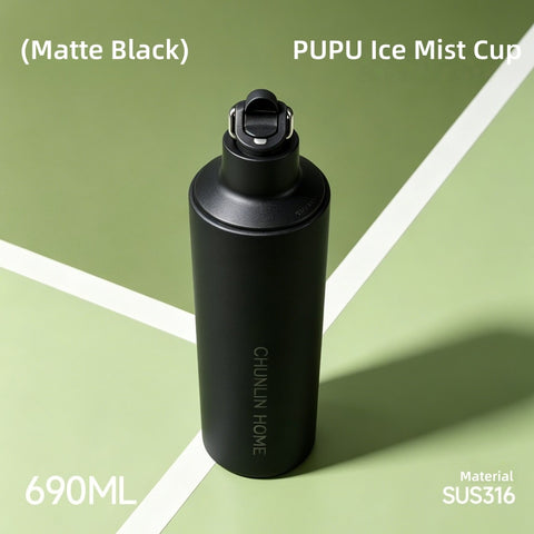 Chunlin 690ml Ice Mist Sports Bottle with Spray Lid