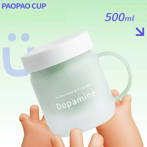 PAOPAO Cup 500ml Dopamine Glass Mug with Ceramic Liner & Tea Separation