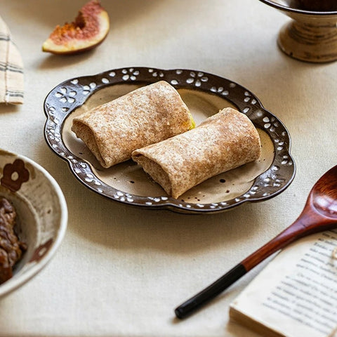 Elevate Solo Dining: Hand-Painted Vintage Ceramic Tableware Set