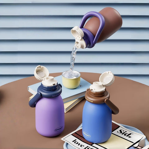 Sidagar Miu 580ml Insulated Stainless Steel Tumbler with Straw, Handle & Leak-Proof Lid