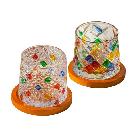 Modern Housewife Painted Spinning Whiskey Glass Gift Set