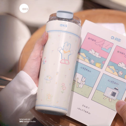 AKS DAWAN LULU & MORA Insulated Tumbler with Pouch Set - 480ml & 550ml