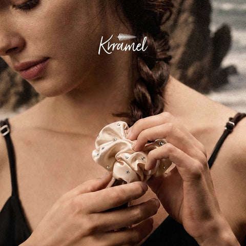 KRRAMEL 22 Momme 100% Mulberry Silk Scrunchie