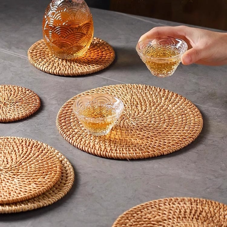 Natural rattan placemats