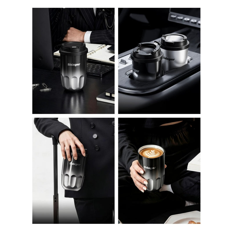 Sidagar 420ml Insulated Coffee Mug | S31603 Ceramic Lined Travel Cup