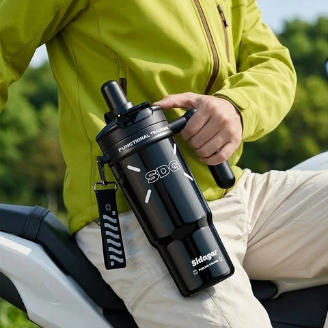 Sidagar 1100ml Tritan Gym Straw Water Bottle