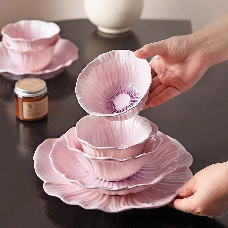 Modern Housewife Pansy Series Ceramic Dinnerware Set