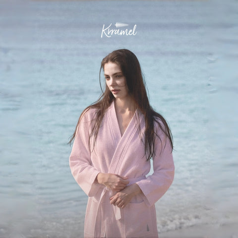 KRRAMEL Chenille Series Waffle Weave Kimono Bathrobe for Women