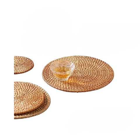 Handwoven rattan insulation pad