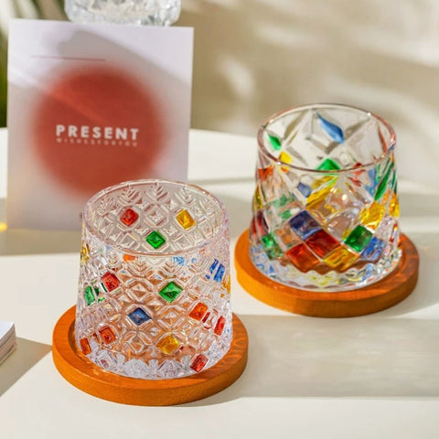 Modern Housewife Painted Spinning Whiskey Glass Gift Set