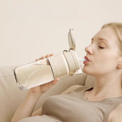 Sidagar PPSU Pregnancy Water Bottle with Gravity Straw and Dual Drinking Modes