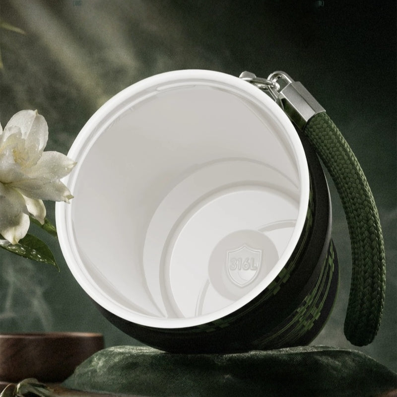 Sidagar 710ml Ceramic-Lined Straw Tumbler with Optional Tea Infuser
