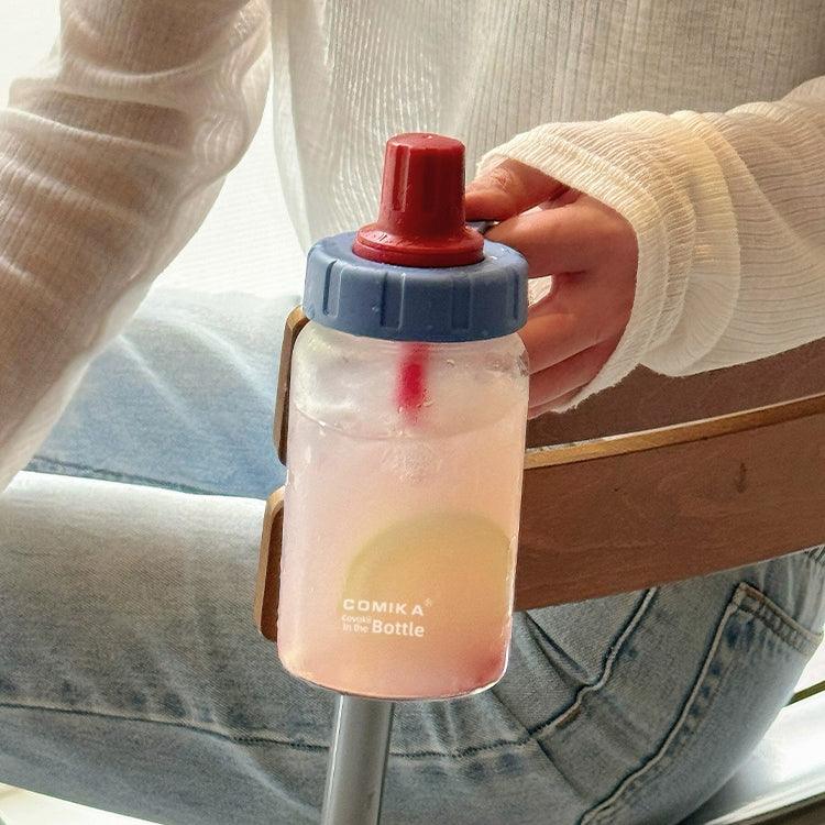 COMIKA INS Summer Tritan Water Bottle – 450ML Leak-Proof Straw Sippy Cup