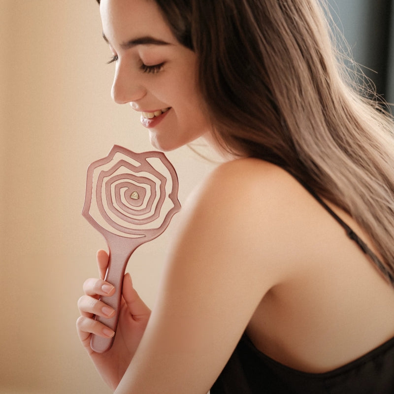 KRRAMEL Rose Gold Luxury Hairbrush: Anti-Static Detangling Brush with Air Cushion for Scalp Massage