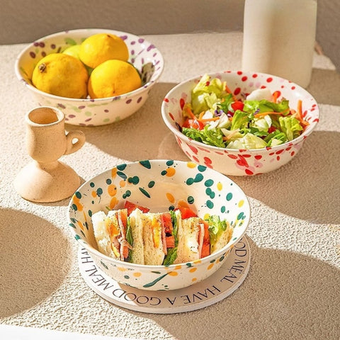 MDZF Modern Artistic Splatter Ink Ceramic Bowls Set